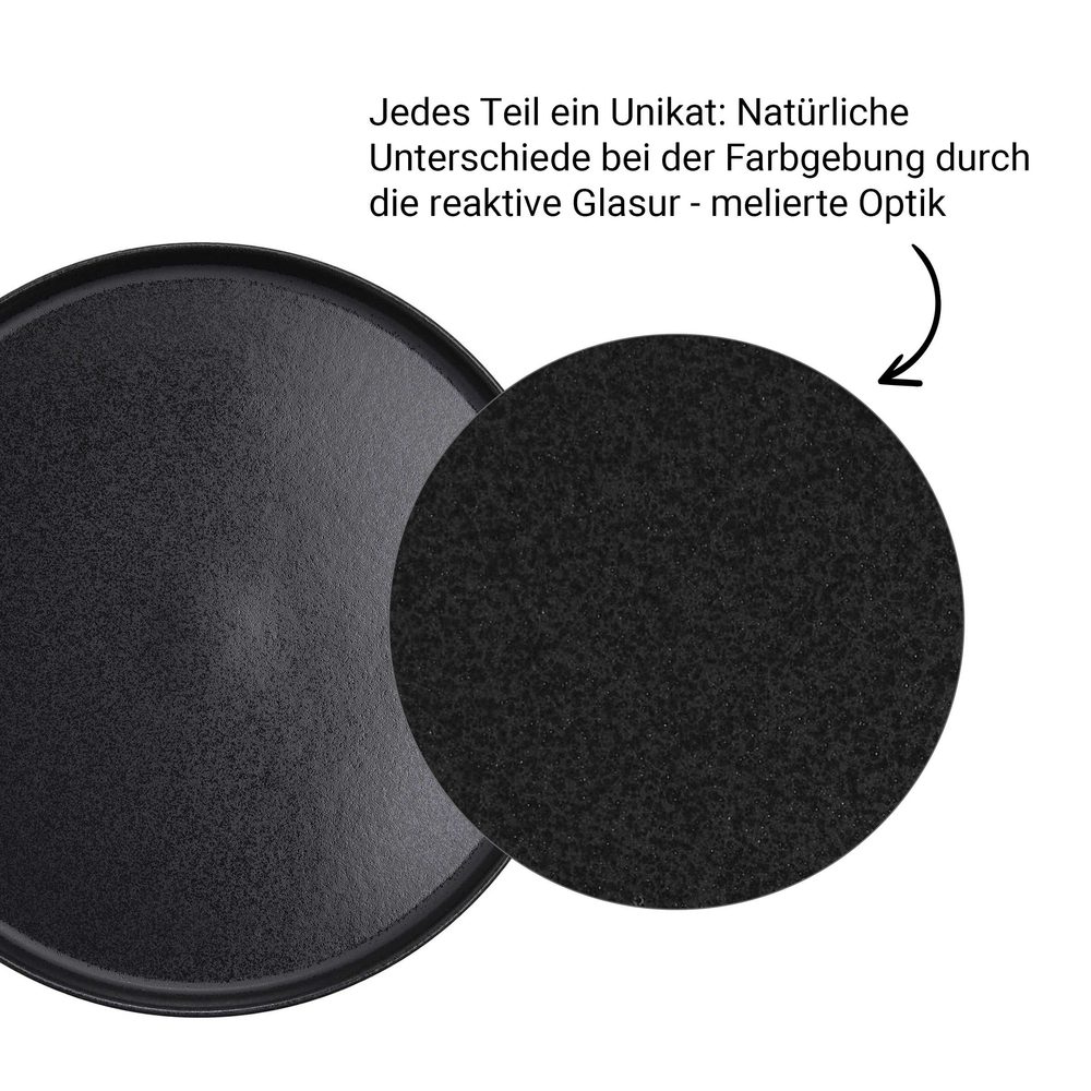 CASA NOVA lapos tányér Ø27cm, 4 db-os készlet, fekete termék 2. képe