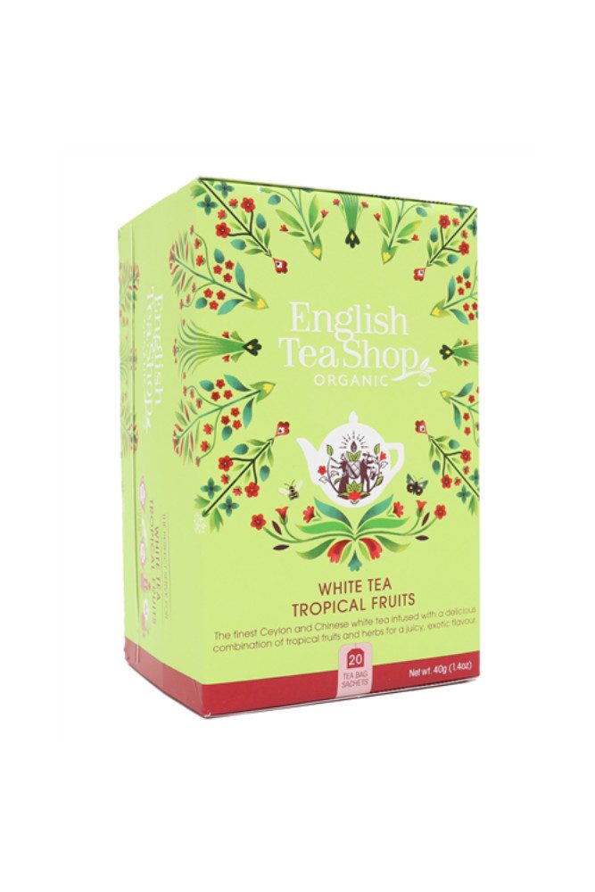 ENGLISH TEA SHOP bio fehér tea trópusi gyümölcsökkel, 20 filter termék 2. képe