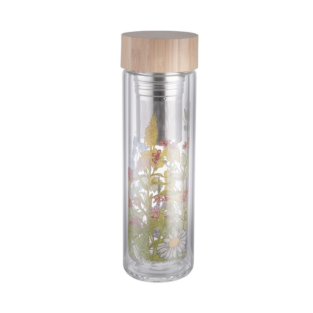 TEA TENDER teás üveg kivehető szűrővel, virágok 450 ml akciós termékkép 1