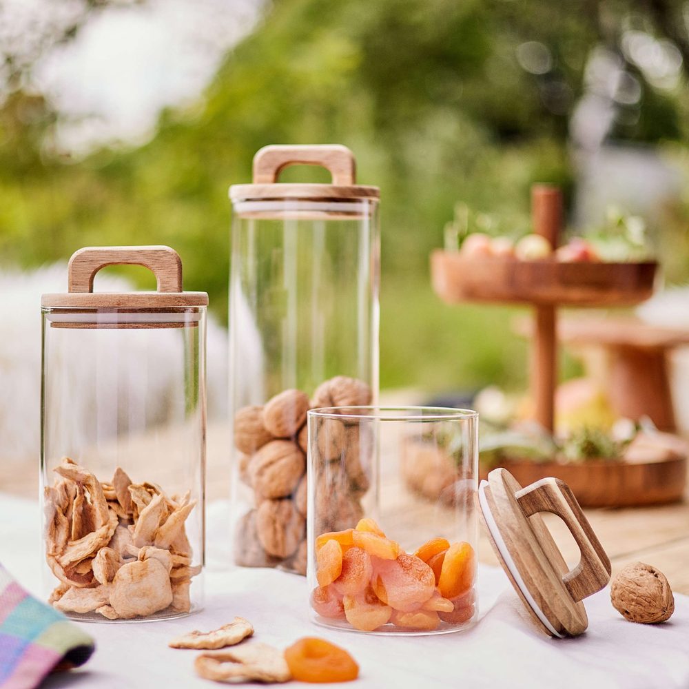 STORAGE üveg tároló akácfa fedéllel 800ml termék 2. képe