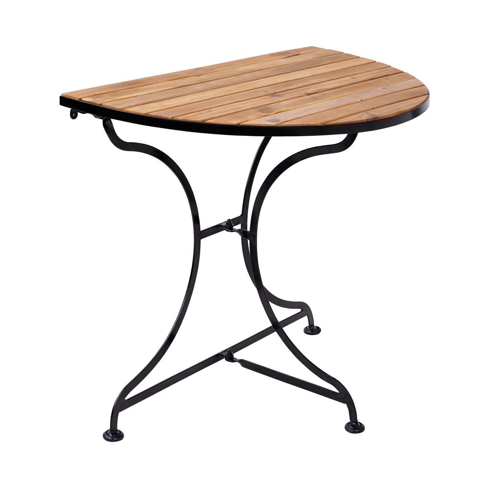 Parklife összecsukható asztal, félkör alakú, natúr-fekete