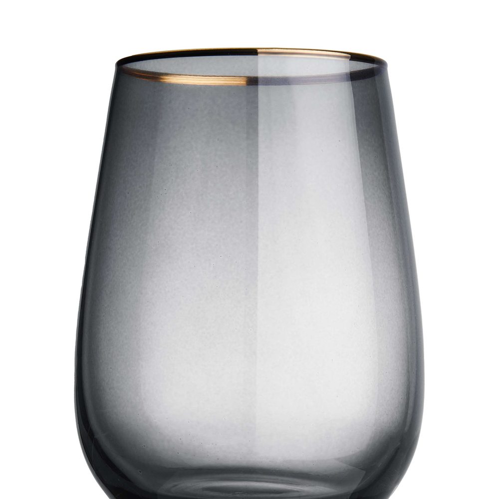 TOUCH OF GOLD vizespohár aranyszegéllyel, szürke 590 ml termék 2. képe