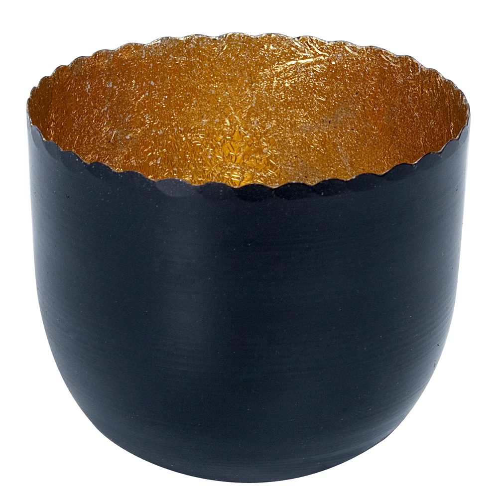 DELIGHT mécsestartó fekete/arany,  Ø 7 cm