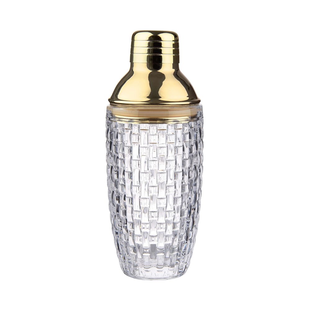 BAR NOBLE koktél shaker, üveg arany tetővel 370 ml akciós termékkép 1