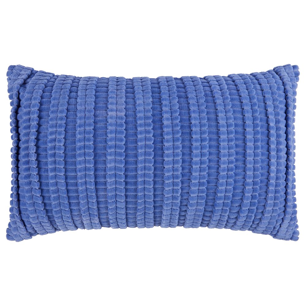 RIPPED VELVET párna, kék 30 x 50 cm
