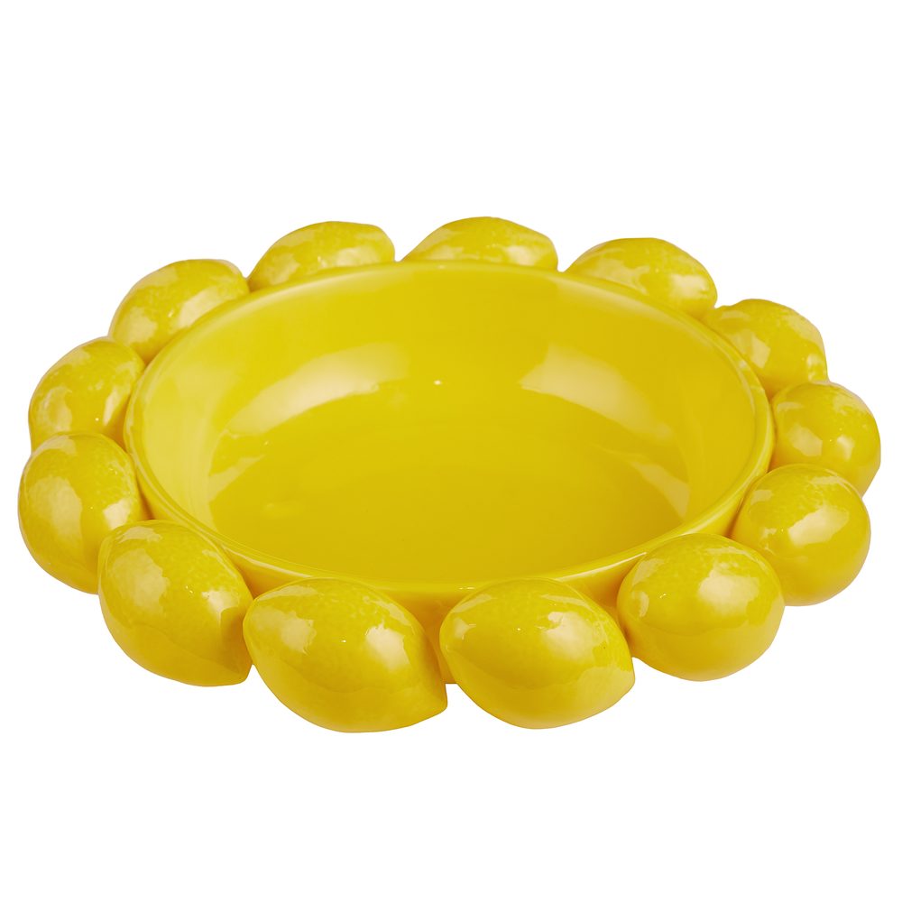 LEMON kerámia dekortányér Ø 25cm, citrom