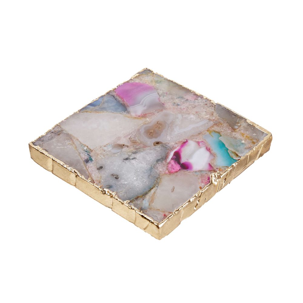 CRYSTAL poháralátét arany szegéllyel 10x10 cm akciós termékkép 1