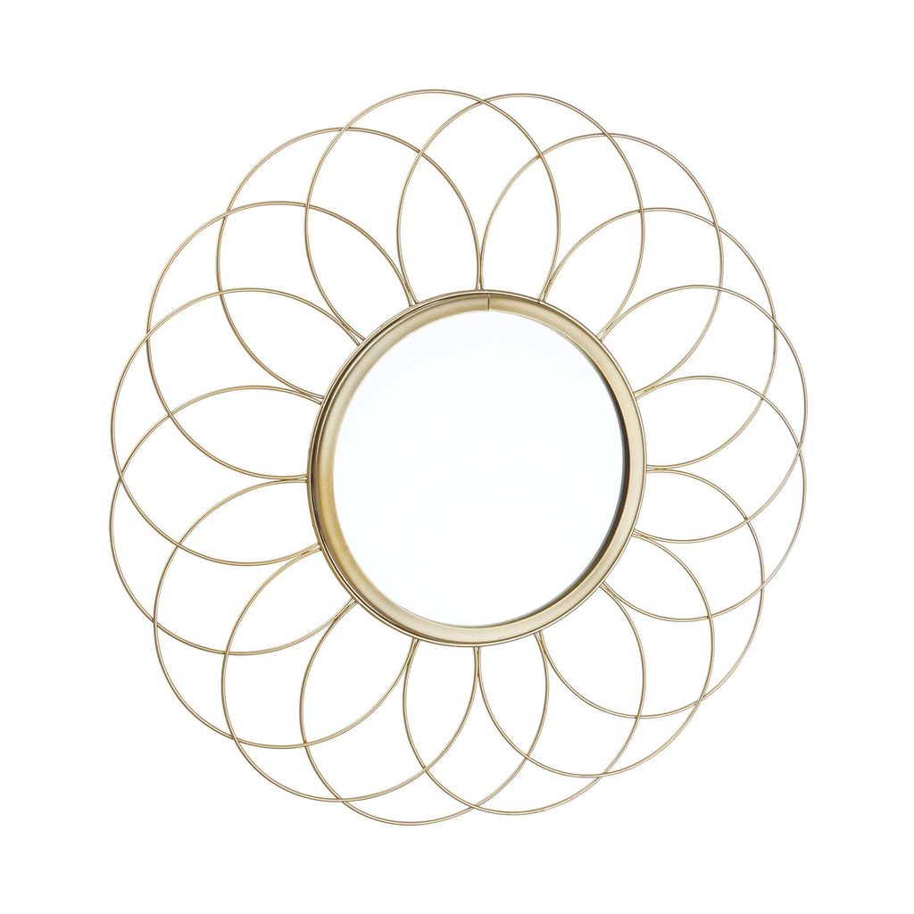 FIORE virág formájú fém tükör, arany Ø 42cm - Fali dekoráció - Butlers.hu