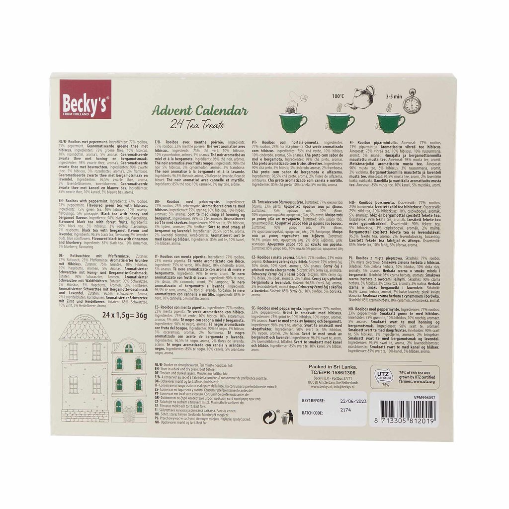TEA ADVENT adventi kalendárium teával, 24 tasak Teák Butlers.hu