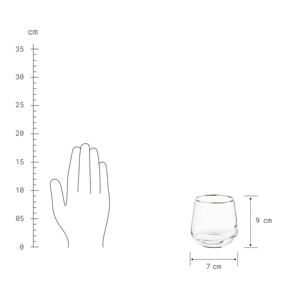 TOUCH OF SILVER vizes pohár, ezüst szegéllyel 345ml - Esküvői asztal -  Butlers.hu