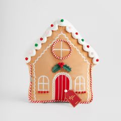 HOME & YOU párna 37x40cm, mézeskalács ház