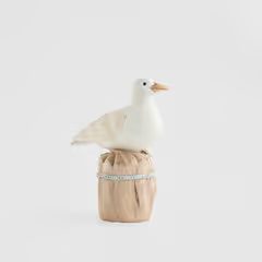 HOME & YOU dekor madár 16x19cm fehér