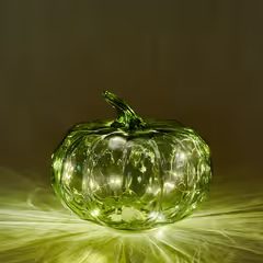 HOME & YOU világító tök, zöld 15 cm