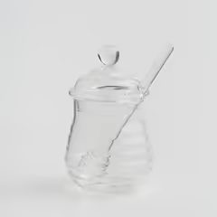 HOME & YOU üveg méztartó kanállal 8x13 cm