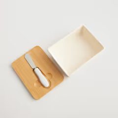 HOME & YOU kerámia vajtartó késsel , bézs