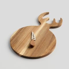 HOME & YOU sajtkés + vágódeszka 25x40cm, szarvasos