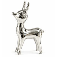 X-MAS kerámia dekor szarvas 22 cm , ezüst