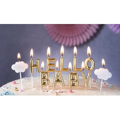 HELLO BABY arany gyertya szett