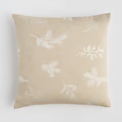 HOME & YOU párnahuzat 45x45cm, bézs fenyőágakkal