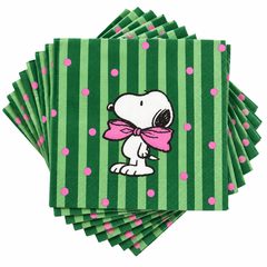 PEANUTS papírszalvéta, Snoopy masnival