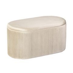 SHEHERAZADE ovális bársony ülőke tárolórésszel fényes krém