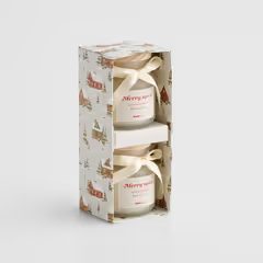 HOME & YOU szójaviasz illatgyertya díszdobozban 2db, "Merry spice"