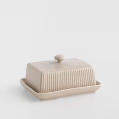 HOME & YOU kerámia vajtartó 16 cm , bézs