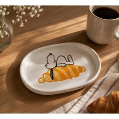 PEANUTS ovális tálka , Snoopy croissant