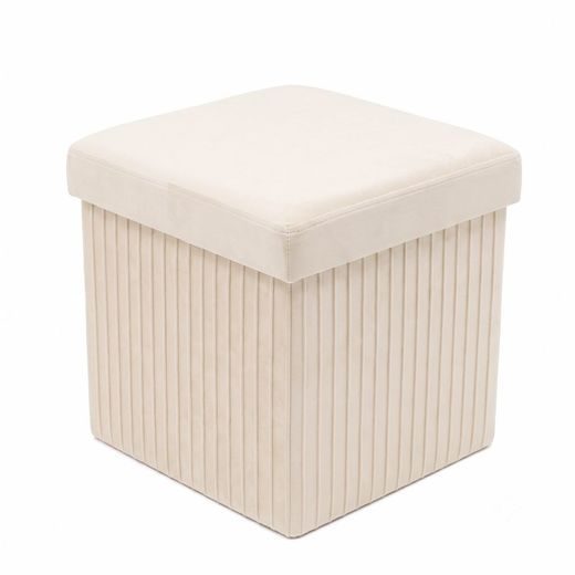 MALAGA ÖSSZEHAJTHATÓ TÁROLÓS PUFF 38 CM ,BÉZS