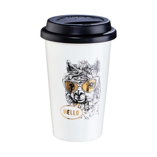 COFFEE DELUXE PORCELÁN SÉTÁLÓ BÖGRE, LÁMA 400ML