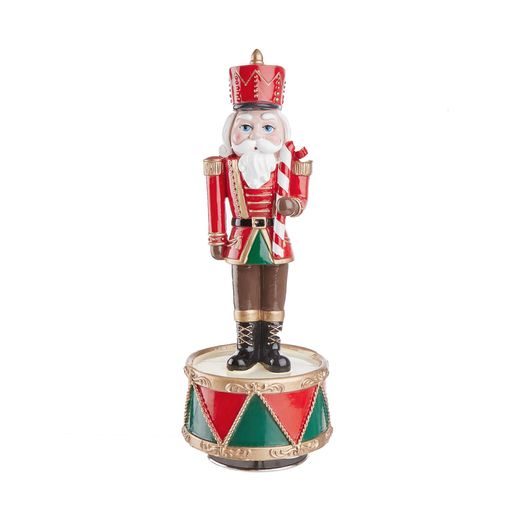 X-MAS ZENÉLŐ DEKORÁCIÓ, PIROS DIÓTÖRŐ 22CM