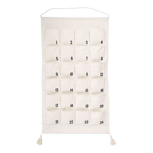 SANTA IS COMING ADVENTI NAPTÁR 123 X 71 CM, BÉZS