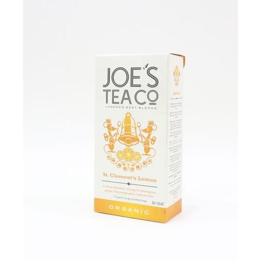 JOE'S TEA CO. ST. CLEMENT'S LEMON BIO TEA GYÖMBÉRREL, CITROMFŰVEL ÉS NARANCSHÉJJAL