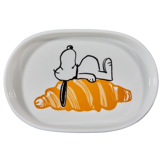 PEANUTS OVÁLIS TÁLKA , SNOOPY CROISSANT