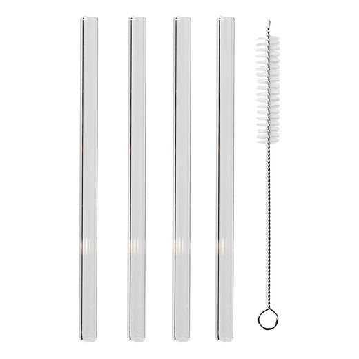 LONG DRINK ÜVEG SZÍVÓSZÁL TISZTÍTÓ KEFÉVEL, 5 DB-OS KÉSZLET