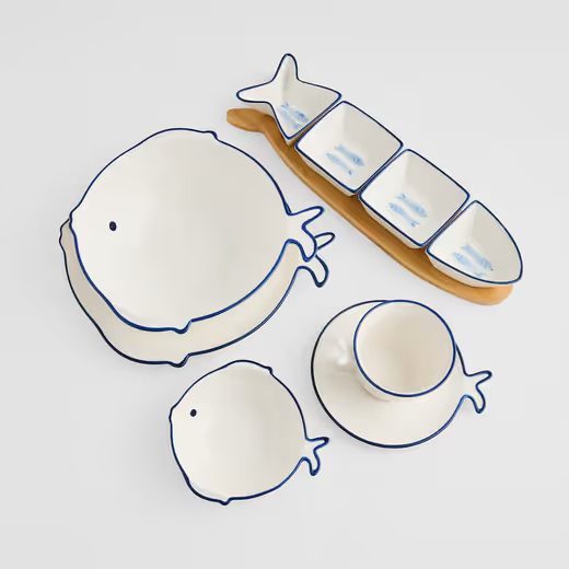 HOME & YOU 5 RÉSZES HALAS TÁLALÓ SZETT , HALAS