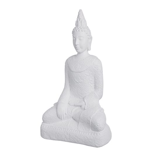 BUDDHA SZOBOR, FEHÉR 58 CM