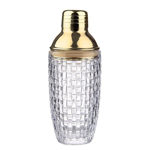 BAR NOBLE KOKTÉL SHAKER, ÜVEG ARANY TETŐVEL 370 ML