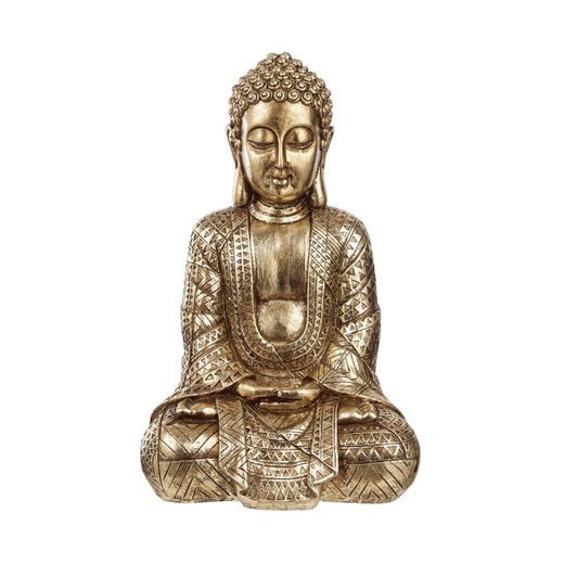 BUDDHA SZOBOR ARANY, 38 CM MAGAS