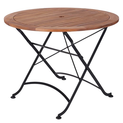 PARKLIFE ÖSSZECSUKHATÓ KERTI ASZTAL, NATÚR-FEKETE Ø100 CM