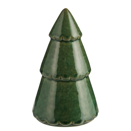 X-MAS KERÁMIA FENYŐFA 16CM , SÖTÉTZÖLD