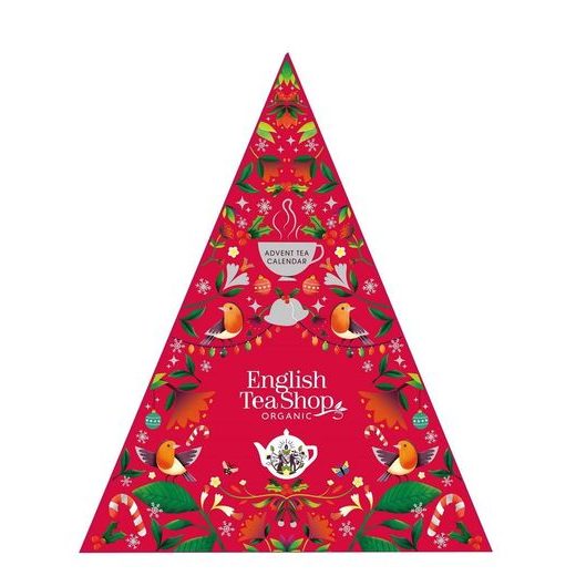 ENGLISH TEA SHOP BIO TEAVÁLOGATÁS, ADVENTI KALENDÁRIUM PIROS, 25 SELYEMFILTER