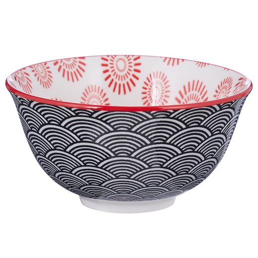 ORNAMENTS TÁLKA 240 ML, FEKETE-PIROS