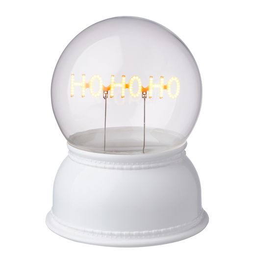 GLOW BALL DEKOR GÖMB LED FÉNNYEL, "HOHOHO" 14 CM