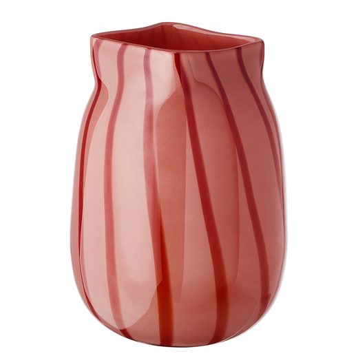 CANDY ÜVEG VÁZA, PASZTELL PIROS 21,5 CM