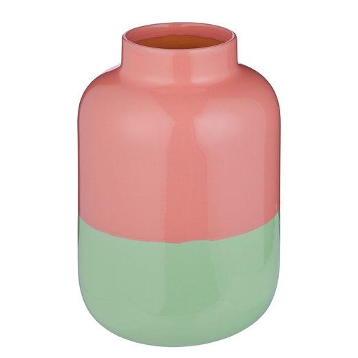 TWO TONE VÁZA 22 CM, RÓZSASZÍN- PASZTELLZÖLD