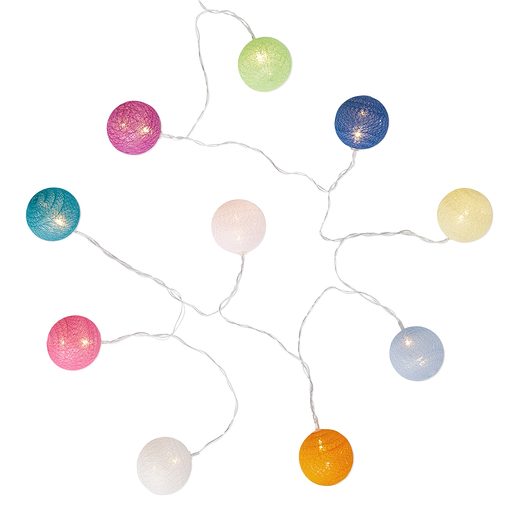 LES BELLES DEKOR ÉGŐSOR, SZÍNES 10 ÉGŐVEL USB-CSATLAKOZÓS ELEMTARTÓVAL