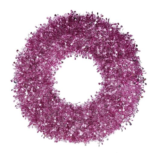 PINK TINSEL FLITTERES KOSZORÚ Ø60CM , RÓZSASZÍN