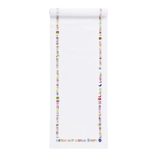 HAPPY BIRTHDAY TEXTIL ASZTALI FUTÓ 40X160 CM