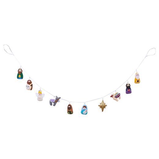 X-MAS GIRLAND, FILC BETLEHEMI FIGURÁK 120 CM